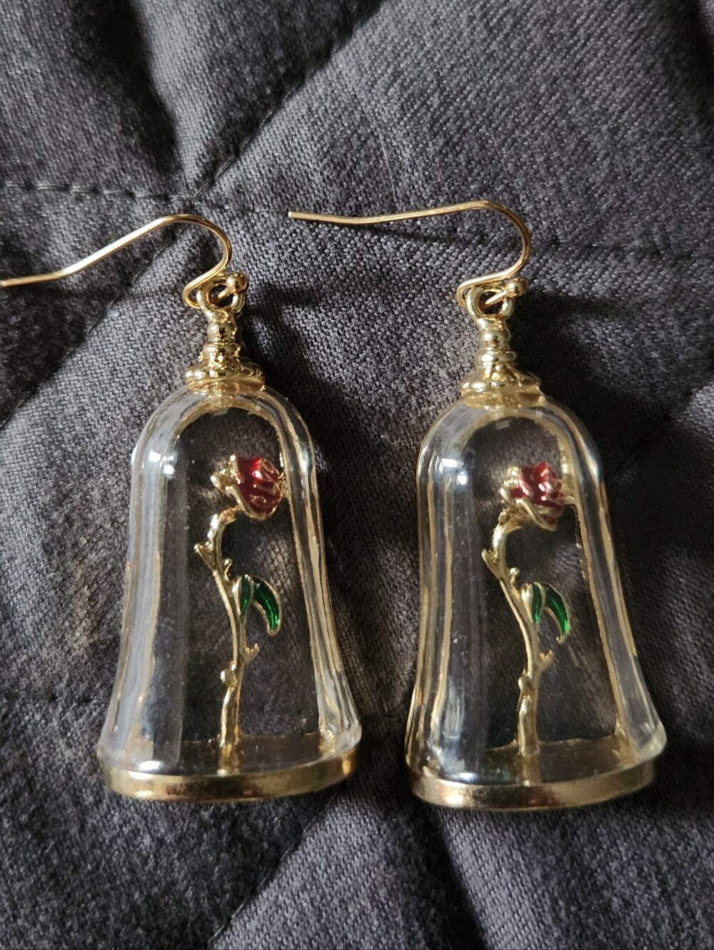 Rose Dome Drop Earrings